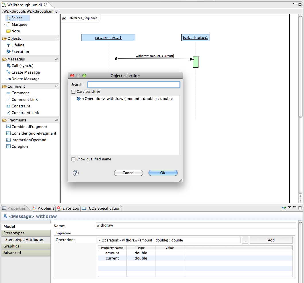 A simple sequence diagram